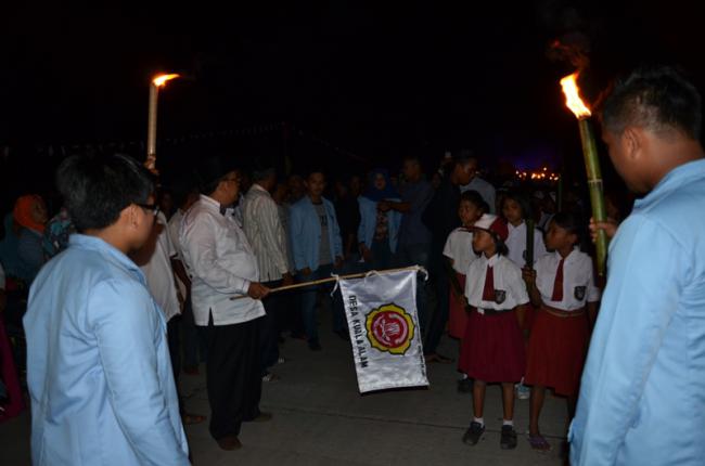 HUT ke 70 RI, Pawai Obor di Desa Kuala Alam Meriah